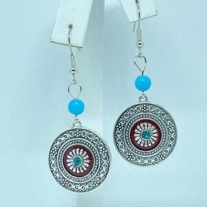 Dangle Earrings with Enamel Detail